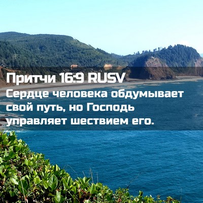 Picture 02 - Притчи 16:9 RUSV - Сердце человека - Bible Verse Picture