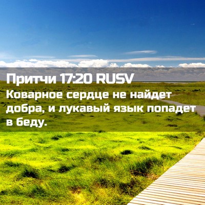 Picture 02 - Притчи 17:20 RUSV - Коварное сердце не найдет - Bible Verse Picture