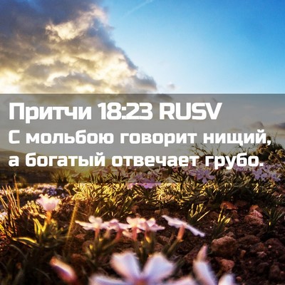 Picture 02 - Притчи 18:23 RUSV - С мольбою говорит нищий, а - Bible Verse Picture
