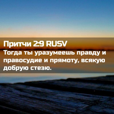 Picture 02 - Притчи 2:9 RUSV - Тогда ты уразумеешь правду - Bible Verse Picture