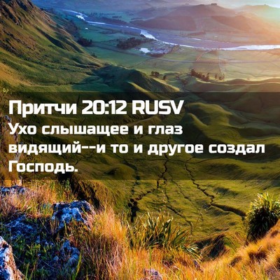 Picture 02 - Притчи 20:12 RUSV - Ухо слышащее и глаз - Bible Verse Picture