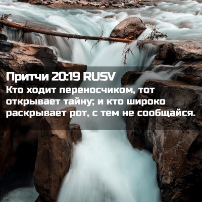 Picture 02 - Притчи 20:19 RUSV - Кто ходит переносчиком, - Bible Verse Picture