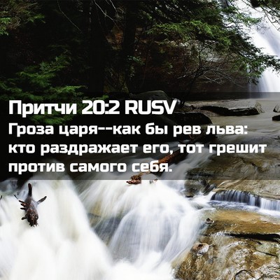 Picture 02 - Притчи 20:2 RUSV - Гроза царя--как бы рев льва: - Bible Verse Picture