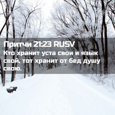 Picture 02 - Притчи 21:23 RUSV - Кто хранит уста свои и язык - Bible Verse Picture