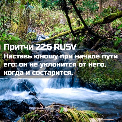 Picture 02 - Притчи 22:6 RUSV - Наставь юношу при начале - Bible Verse Picture