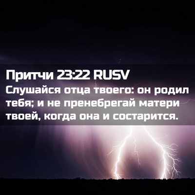 Picture 02 - Притчи 23:22 RUSV - Слушайся отца твоего: он - Bible Verse Picture