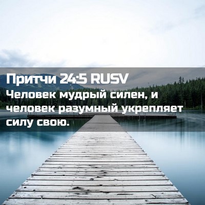 Picture 02 - Притчи 24:5 RUSV - Человек мудрый силен, и - Bible Verse Picture