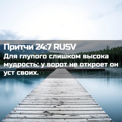 Picture 02 - Притчи 24:7 RUSV - Для глупого слишком высока - Bible Verse Picture