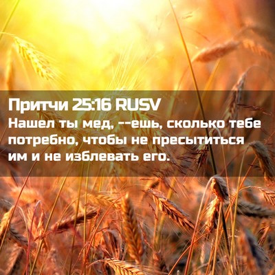 Picture 02 - Притчи 25:16 RUSV - Нашел ты мед, --ешь, сколько - Bible Verse Picture
