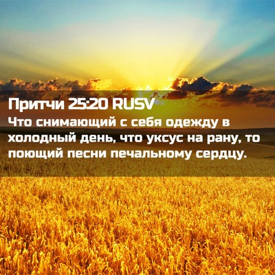 Picture 02 - Притчи 25:20 RUSV - Что снимающий с себя - Bible Verse Picture