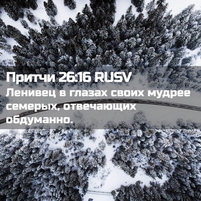 Picture 02 - Притчи 26:16 RUSV - Ленивец в глазах своих - Bible Verse Picture