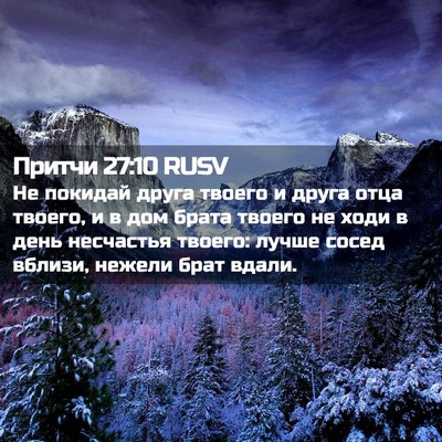 Picture 02 - Притчи 27:10 RUSV - Не покидай друга твоего и - Bible Verse Picture