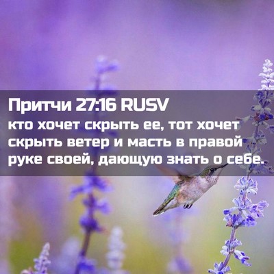 Picture 02 - Притчи 27:16 RUSV - кто хочет скрыть ее, тот - Bible Verse Picture