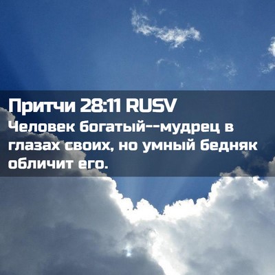 Picture 02 - Притчи 28:11 RUSV - Человек богатый--мудрец в - Bible Verse Picture