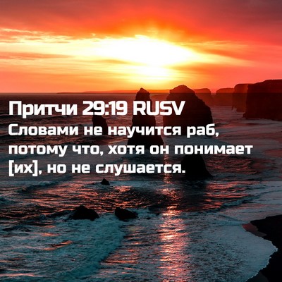 Picture 02 - Притчи 29:19 RUSV - Словами не научится раб, - Bible Verse Picture