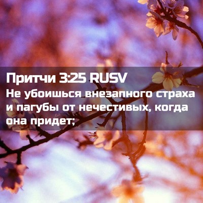 Picture 02 - Притчи 3:25 RUSV - Не убоишься внезапного - Bible Verse Picture