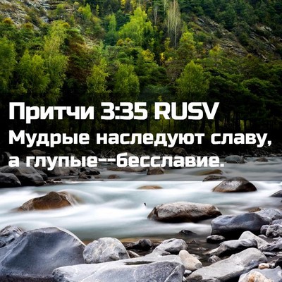 Picture 02 - Притчи 3:35 RUSV - Мудрые наследуют славу, а - Bible Verse Picture