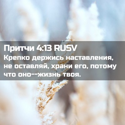 Picture 02 - Притчи 4:13 RUSV - Крепко держись - Bible Verse Picture