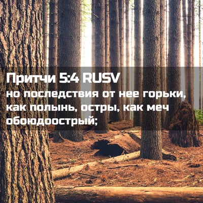 Picture 02 - Притчи 5:4 RUSV - но последствия от нее - Bible Verse Picture