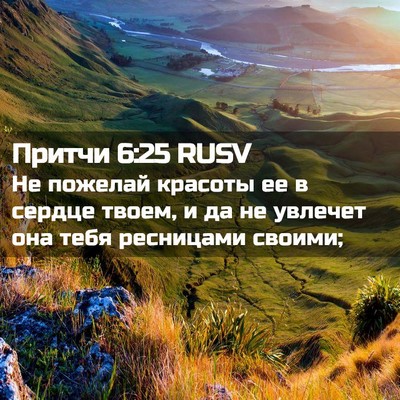 Picture 02 - Притчи 6:25 RUSV - Не пожелай красоты ее в - Bible Verse Picture