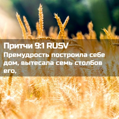 Picture 02 - Притчи 9:1 RUSV - Премудрость построила - Bible Verse Picture