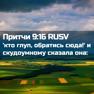 Picture 02 - Притчи 9:16 RUSV - 'кто глуп, обратись сюда!' и - Bible Verse Picture