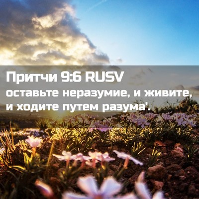 Picture 02 - Притчи 9:6 RUSV - оставьте неразумие, и - Bible Verse Picture