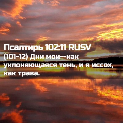 Picture 02 - Псалтирь 102:11 RUSV - (101-12) Дни мои--как - Bible Verse Picture