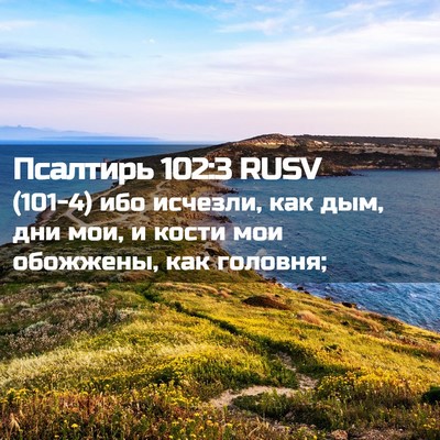 Picture 02 - Псалтирь 102:3 RUSV - (101-4) ибо исчезли, как дым, - Bible Verse Picture