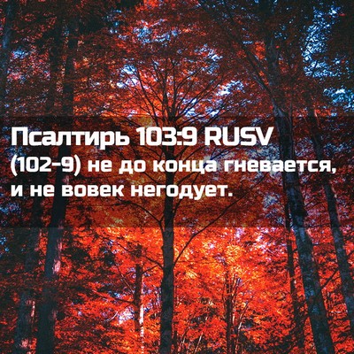 Picture 02 - Псалтирь 103:9 RUSV - (102-9) не до конца гневается, - Bible Verse Picture