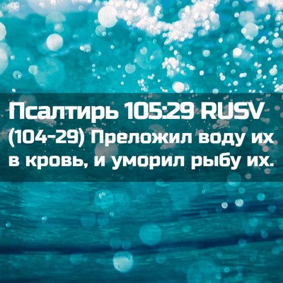 Picture 02 - Псалтирь 105:29 RUSV - (104-29) Преложил воду их в - Bible Verse Picture