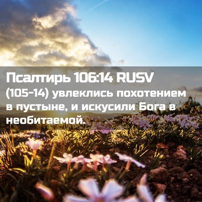 Picture 02 - Псалтирь 106:14 RUSV - (105-14) увлеклись похотением - Bible Verse Picture
