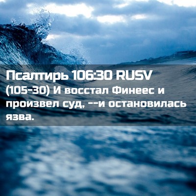 Picture 02 - Псалтирь 106:30 RUSV - (105-30) И восстал Финеес и - Bible Verse Picture