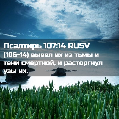Picture 02 - Псалтирь 107:14 RUSV - (106-14) вывел их из тьмы и - Bible Verse Picture