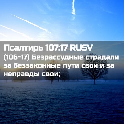 Picture 02 - Псалтирь 107:17 RUSV - (106-17) Безрассудные - Bible Verse Picture