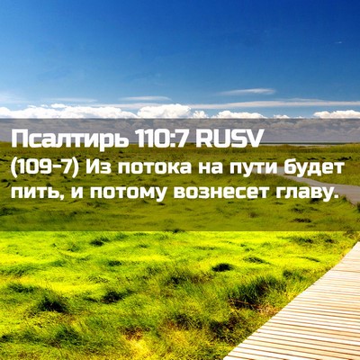 Picture 02 - Псалтирь 110:7 RUSV - (109-7) Из потока на пути - Bible Verse Picture