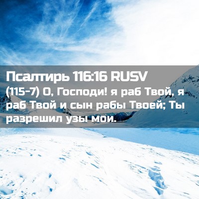 Picture 02 - Псалтирь 116:16 RUSV - (115-7) О, Господи! я раб Твой, - Bible Verse Picture