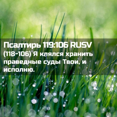 Picture 02 - Псалтирь 119:106 RUSV - (118-106) Я клялся хранить - Bible Verse Picture
