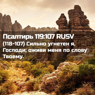 Picture 02 - Псалтирь 119:107 RUSV - (118-107) Сильно угнетен я, - Bible Verse Picture