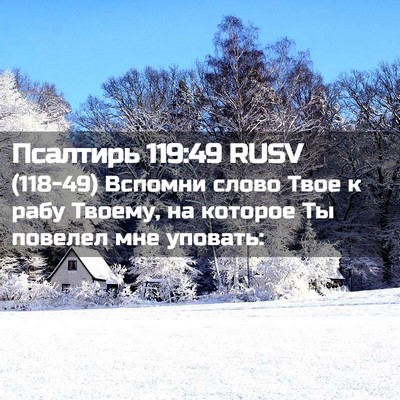 Picture 02 - Псалтирь 119:49 RUSV - (118-49) Вспомни слово Твое к - Bible Verse Picture