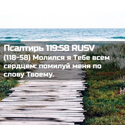 Picture 02 - Псалтирь 119:58 RUSV - (118-58) Молился я Тебе всем - Bible Verse Picture