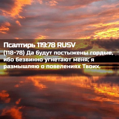 Picture 02 - Псалтирь 119:78 RUSV - (118-78) Да будут постыжены - Bible Verse Picture
