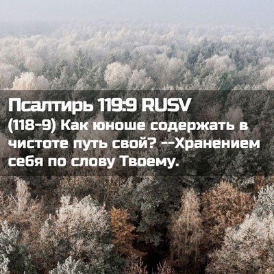 Picture 02 - Псалтирь 119:9 RUSV - (118-9) Как юноше содержать в - Bible Verse Picture