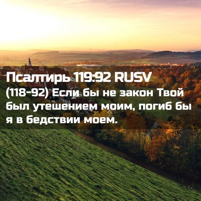 Picture 02 - Псалтирь 119:92 RUSV - (118-92) Если бы не закон Твой - Bible Verse Picture