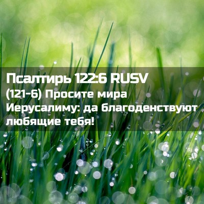 Picture 02 - Псалтирь 122:6 RUSV - (121-6) Просите мира - Bible Verse Picture
