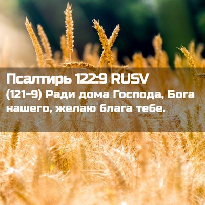 Picture 02 - Псалтирь 122:9 RUSV - (121-9) Ради дома Господа, - Bible Verse Picture