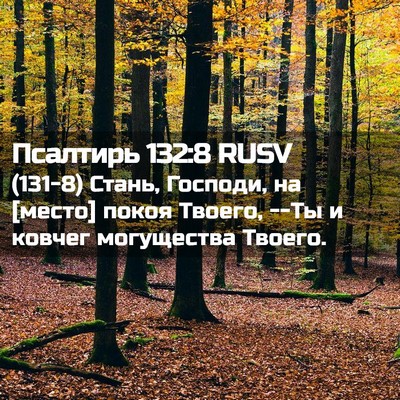 Picture 02 - Псалтирь 132:8 RUSV - (131-8) Стань, Господи, на - Bible Verse Picture