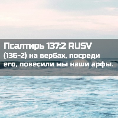 Picture 02 - Псалтирь 137:2 RUSV - (136-2) на вербах, посреди его, - Bible Verse Picture