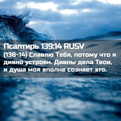 Picture 02 - Псалтирь 139:14 RUSV - (138-14) Славлю Тебя, потому - Bible Verse Picture