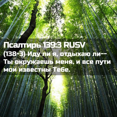 Picture 02 - Псалтирь 139:3 RUSV - (138-3) Иду ли я, отдыхаю ли--Ты - Bible Verse Picture